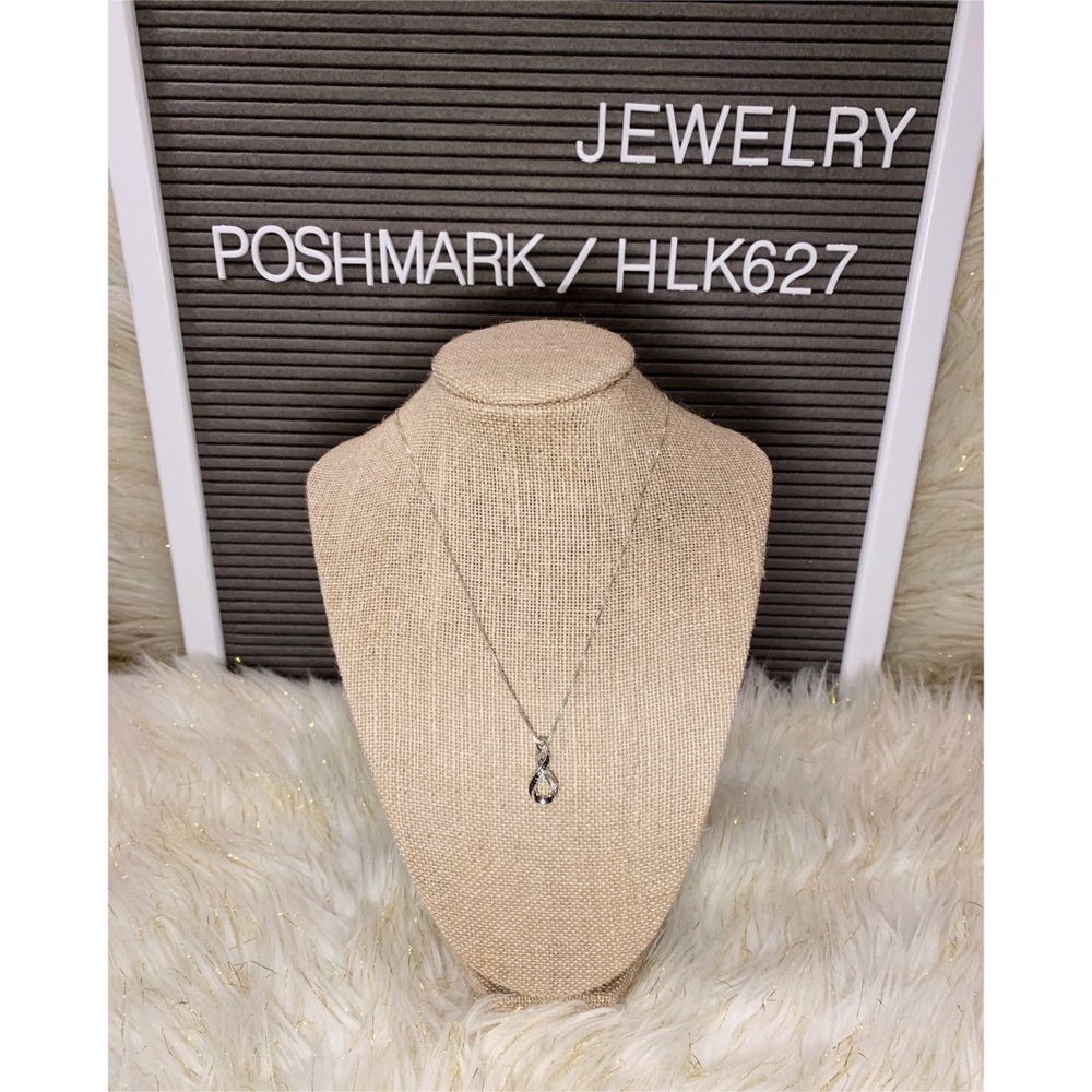 Black & White Diamond Necklace 925 Sterling Silver